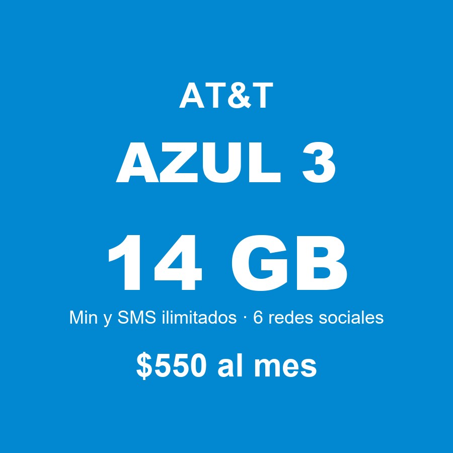 Plan AT&T Azul 3 — 14 GB